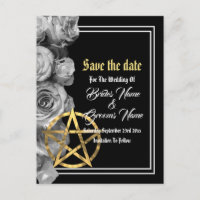 Mariage noir wiccan, carte de sauvegarde de date