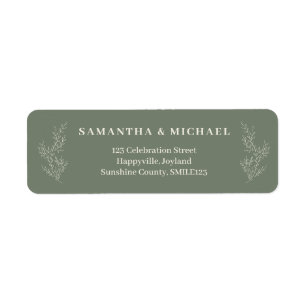 Mariage Nouvellement Mariés Floral Ivy Crème Sage