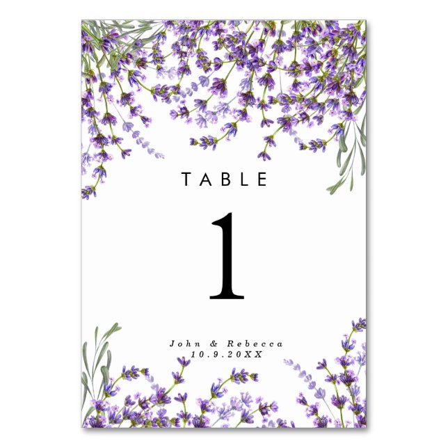 mariage numéro carte lavande floraux (Par défaut)