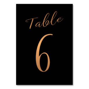 Mariage numéro de table cuivre parties scintillant