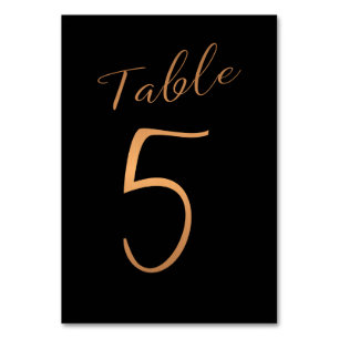 Mariage numéro de table cuivre parties scintillant