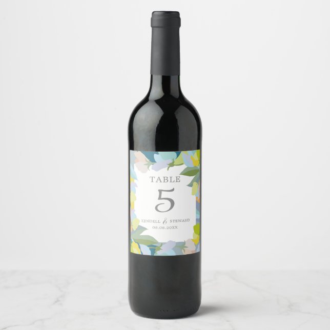 Mariage Numéro de table Étiquette de vin (Devant)