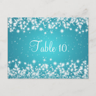 Mariage Numéro de table Hiver Étincelle Bleu