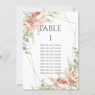Mariage Numéro de table Roses