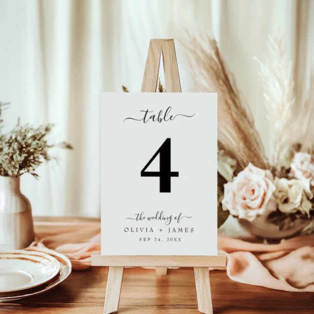Mariage Numéro de table Simple Solide Blanc (Wedding Table Number Simple Solid White Color)