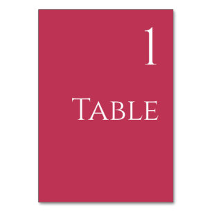 Mariage Numéro de table Viva Magenta et blanc