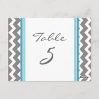 Mariage Numéro de tableau Cartes Gris Turquoise Ch