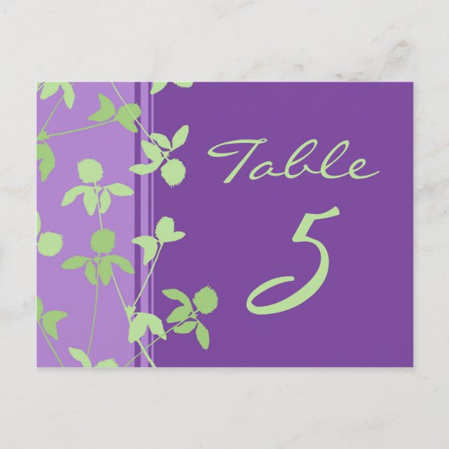 Mariage Numéro de tableau Cartes Plurime violette  (Devant)