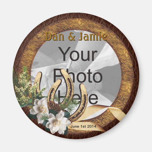 Mariage occidental Enregistrer la date Magnet (Devant)