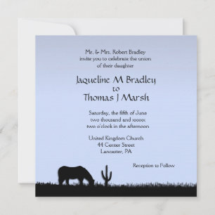 Mariage Occidental Thème Invitation Bleu