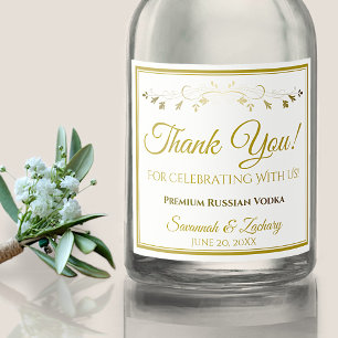 Mariage or Liquor Bouteille Étiquette Merci