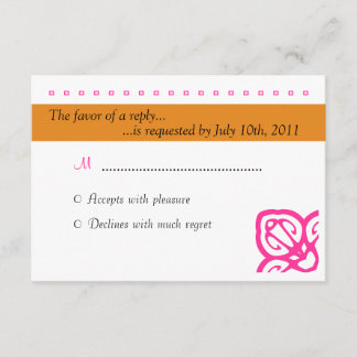 Mariage ornemental RSVP Orange et rose