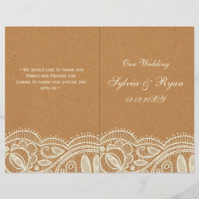 Mariage papier dentelle et Kraft (Devant)