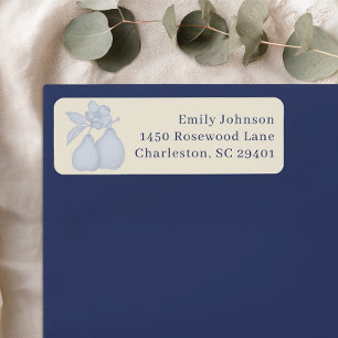Mariage Parfait Poire Étiquettes d'adresse bleue