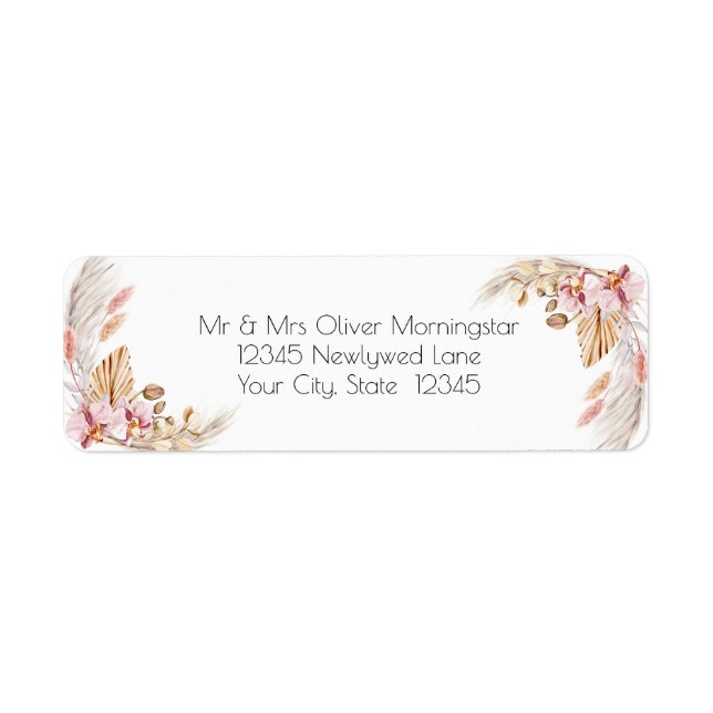 Mariage | Pastel Pampas Grass Pampas en ivoire ros (Devant)