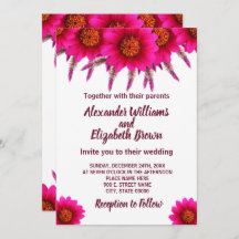 Mariage Pays Chic Purple Flower Invitation