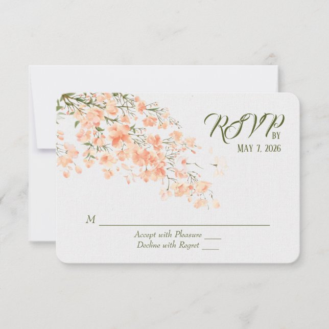 Mariage Peach Blossoms RSVP (Devant)