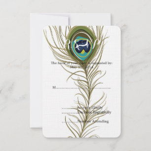 Mariage Peacock Feather RSVP