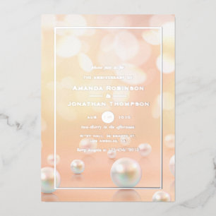 Mariage Pearl Anniversaire Foil Invitation