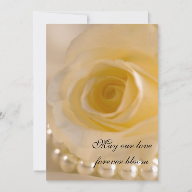 Mariage Pearl Rose blanche / Faire-part d'Elopemen (Devant)