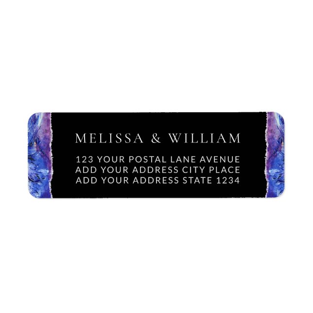 Mariage Peint noir Adresse de retour (Devant)