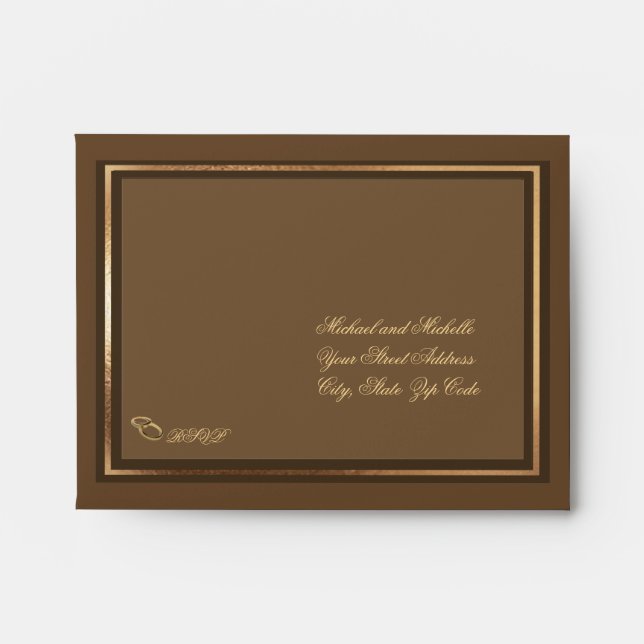 Mariage personnalisable 5 ¾ x 4 3/8 Enveloppe RSVP (Devant)