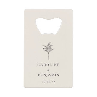 Mariage personnalisé minimaliste Ecru Palm Tree Li