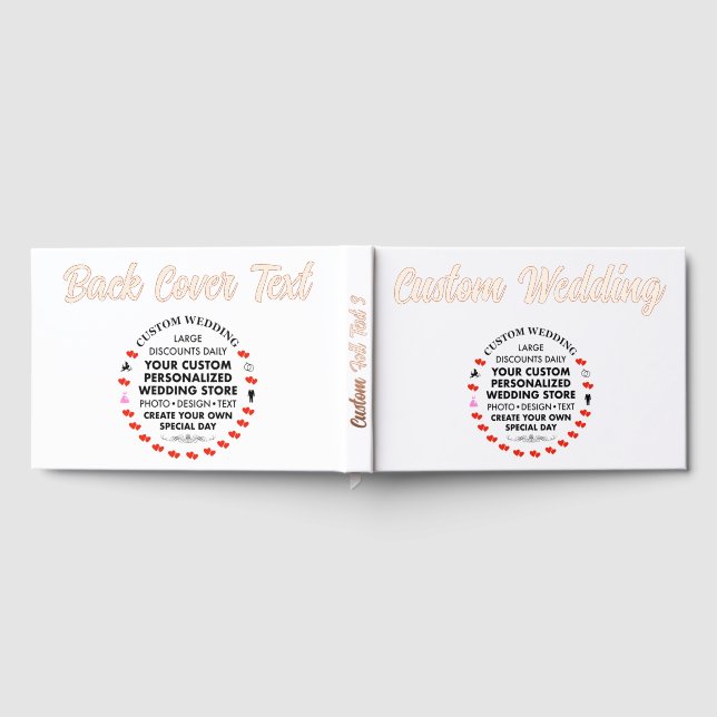 Mariage personnalisé Real Foil Livre d'invité - OR (Complet)