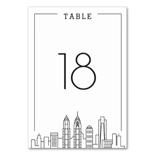 Mariage Philadelphie | Numéro de table (Par défaut)