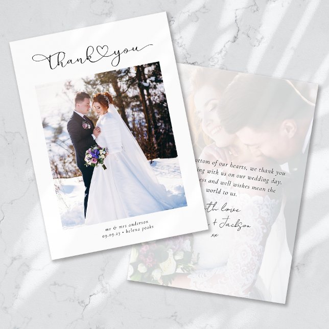 Mariage Photo avec écriture Merci cœur (Créateur téléchargé)