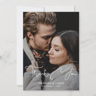 Mariage photo Carte de remerciements avec script m