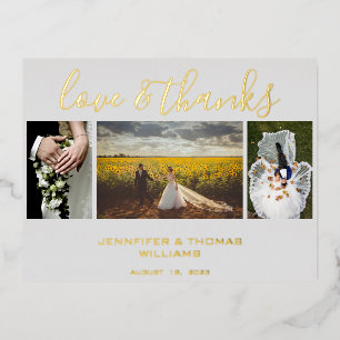  Mariage photo Collage Carte de remerciements