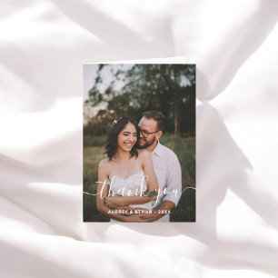 Mariage photo de police manuscrite moderne Merci