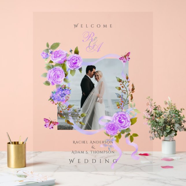 Mariage photo de ruban Rose violet (Mariage)