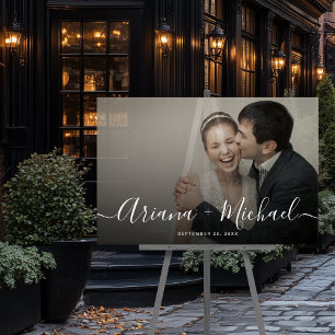 Mariage photo de script moderne semi-transparent