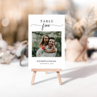 Mariage photo Elegance Script Numéro de table Cinq