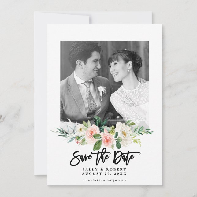mariage photo florale vif enregistrer la carte de  (Devant)