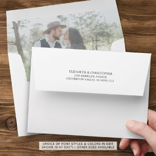 Mariage Photo intérieure Enveloppe d'adresse de re