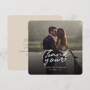 Mariage Photo Lettré à la main Elégant Merci