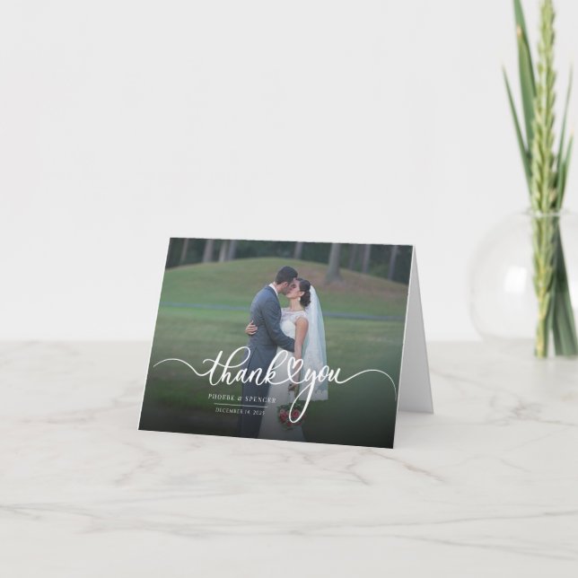 Mariage photo manuscrite moderne Merci (Devant)