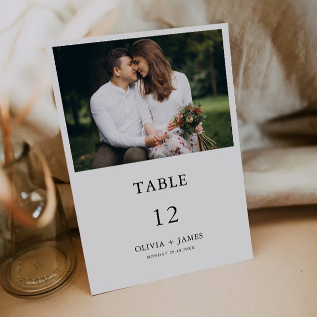 Mariage photo Modèle Cartes de table (Minimalist Wedding Table Cards Template)