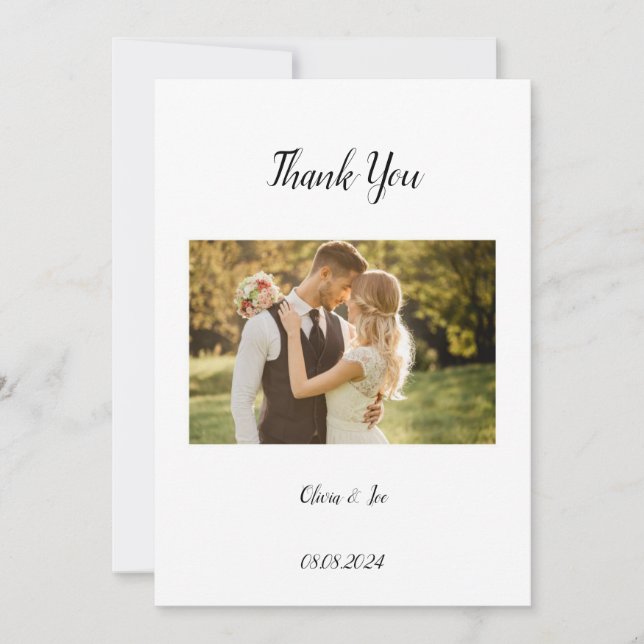 Mariage photo moderne enregistrer la carte de date (Devant)