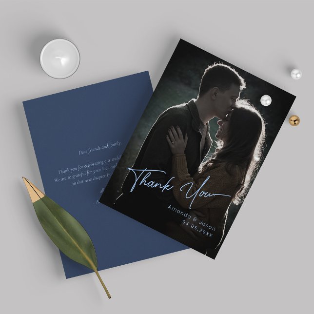 Mariage photo moderne et simple à script  Merci (Créateur téléchargé)