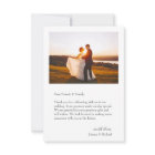 Mariage photo moderne simple Carte de remerciement