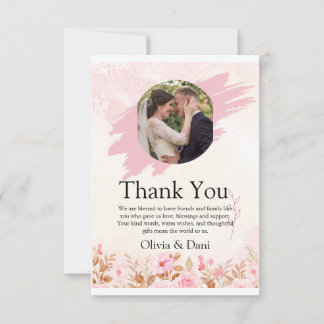 Mariage photo moderne simple Carte de remerciement