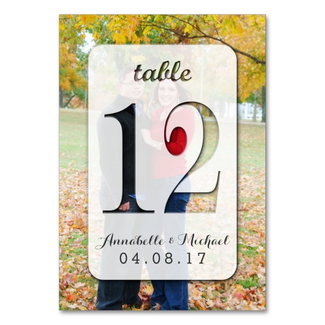 Mariage photo personnalisé Carte Numéro de tableau (Par défaut)