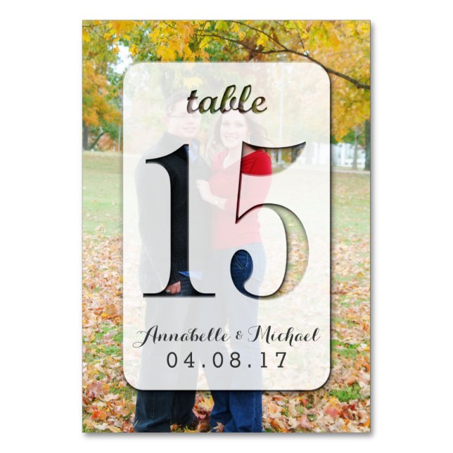 Mariage photo personnalisé Carte Numéro de tableau (Par défaut)