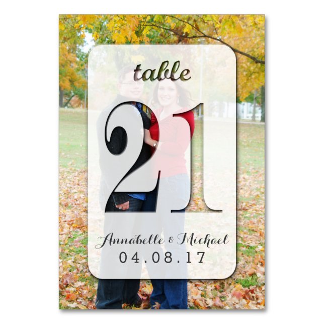 Mariage photo personnalisé Carte Numéro de tableau (Par défaut)