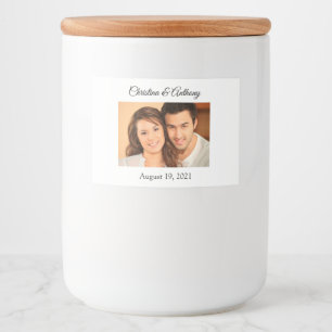 Mariage photo personnalisé Jar Favoriser Étiquette