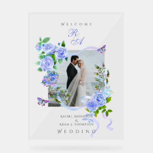 Mariage photo Rose bleu ruban